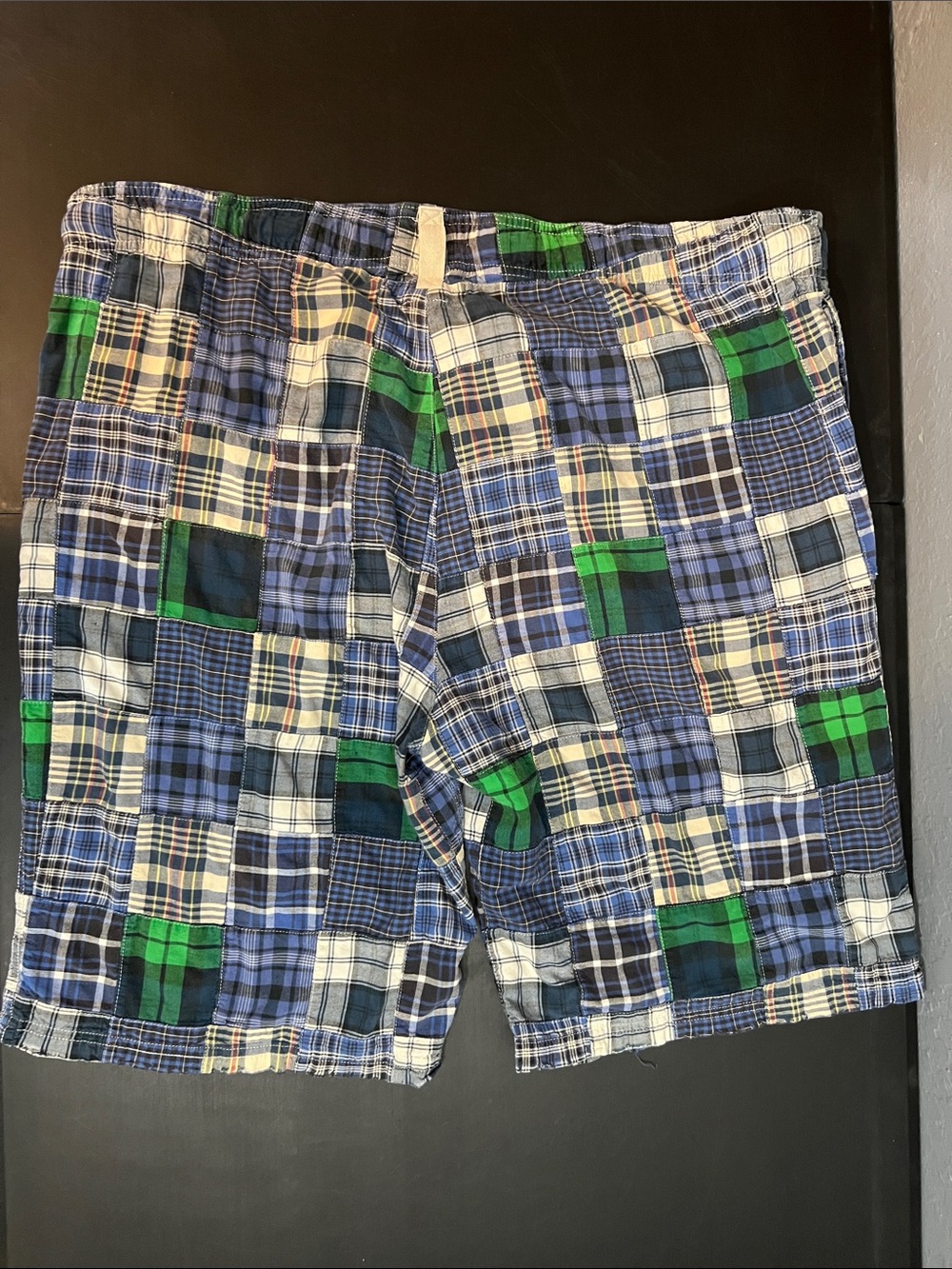 American Eagle Outfitters Patchwork Plaid Shorts - Blue & Green - Picture 4 of 4